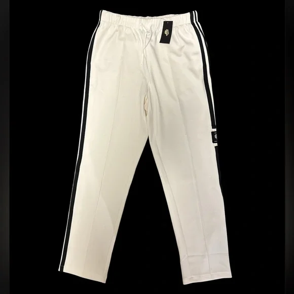 Darc Sport Cream/ Black Stripes Track Pants Size: Large - Picture 2 of 9